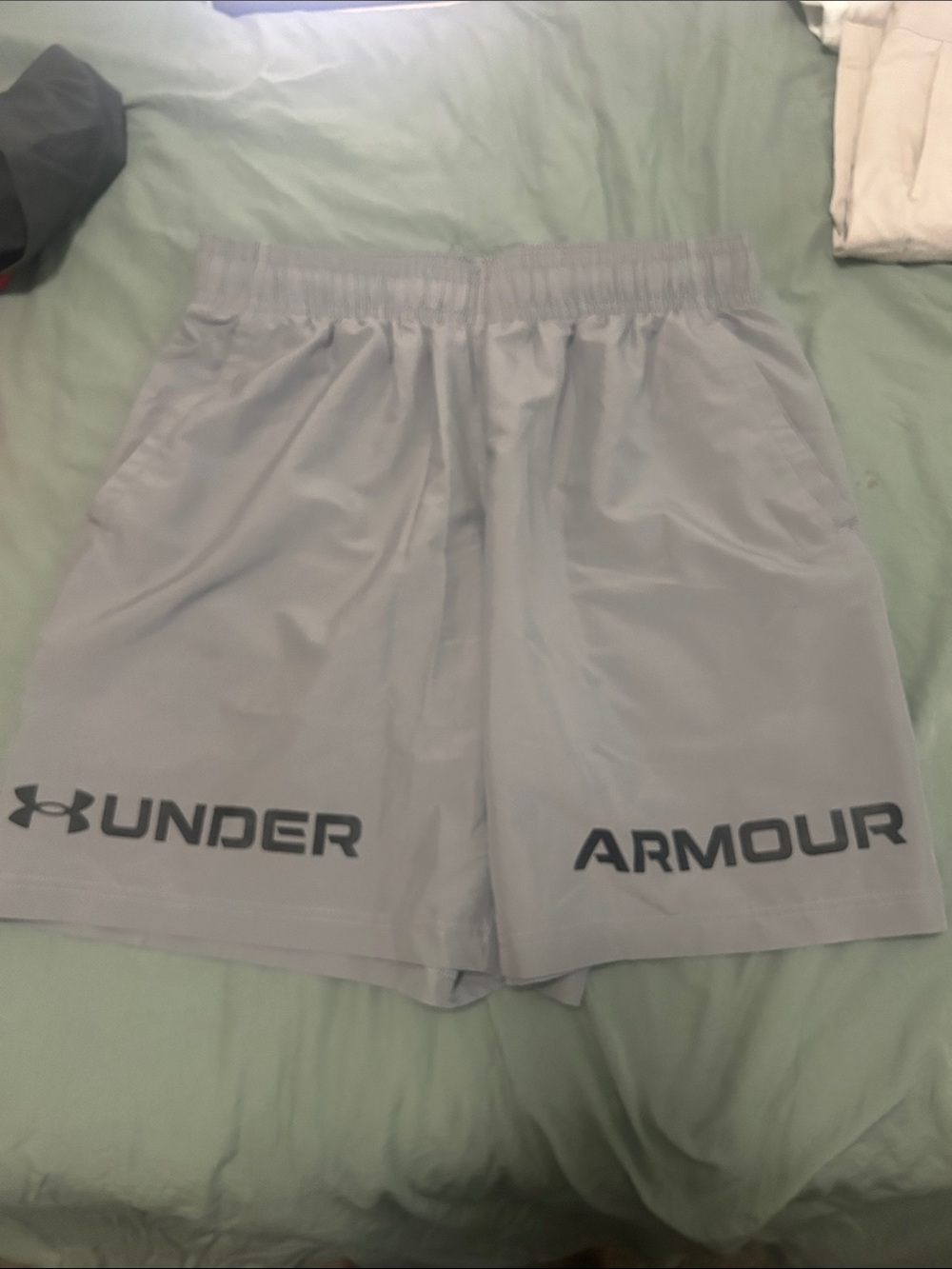 Under Armour Pale Gray Performance Logo Shorts